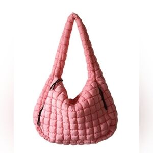 Tote Quilted Puffer Bag, Pink(OS)